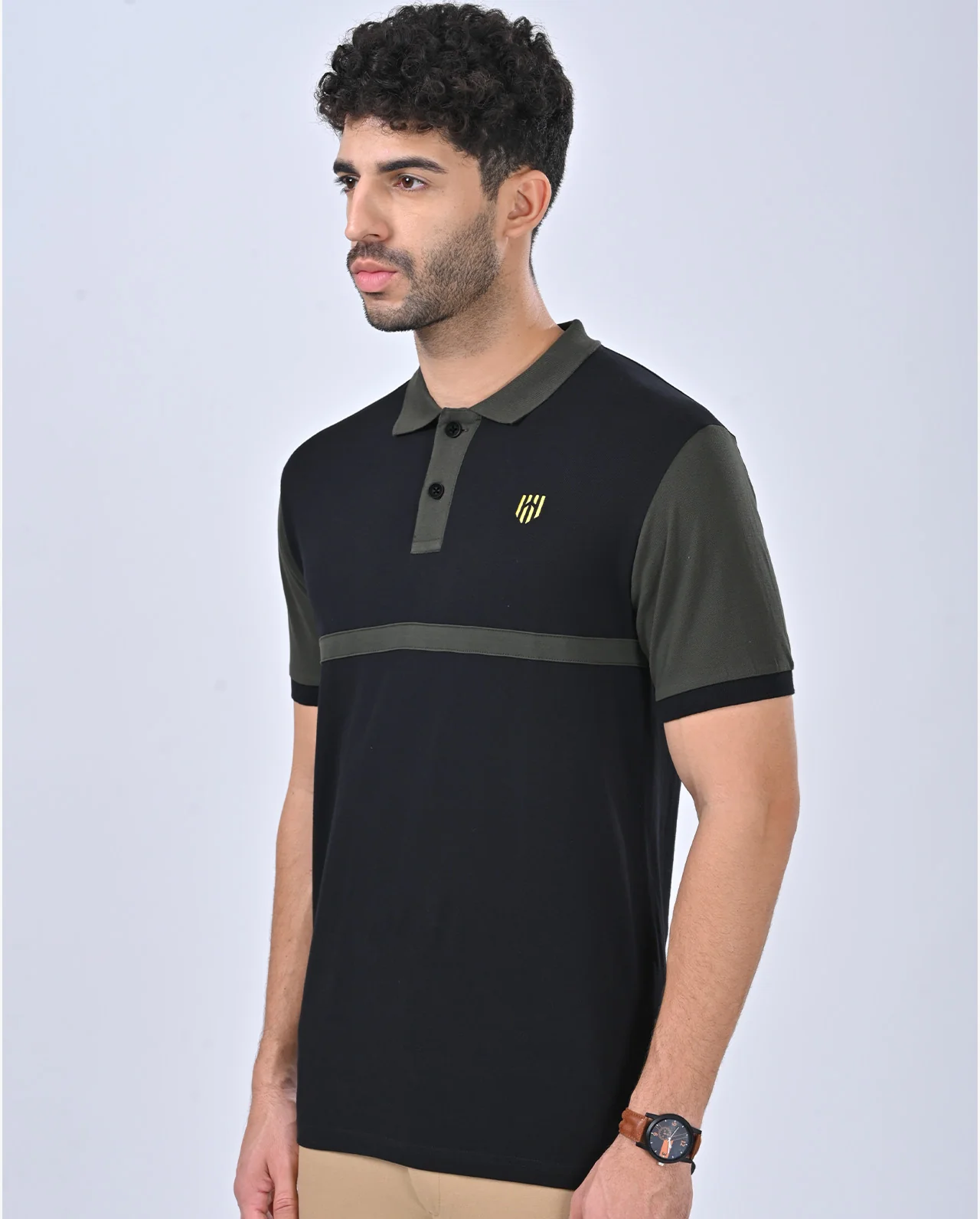 Army stripe polo T-shirt - Image 4