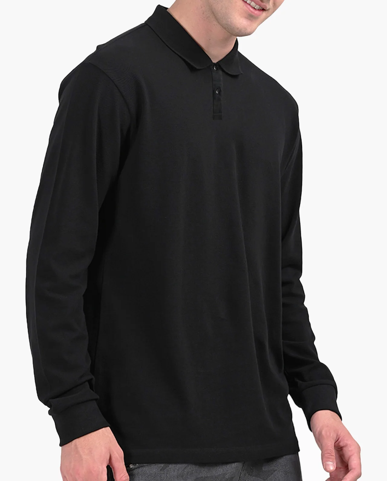 Black Flagship Full Sleeve Polo T-Shirt - Image 3