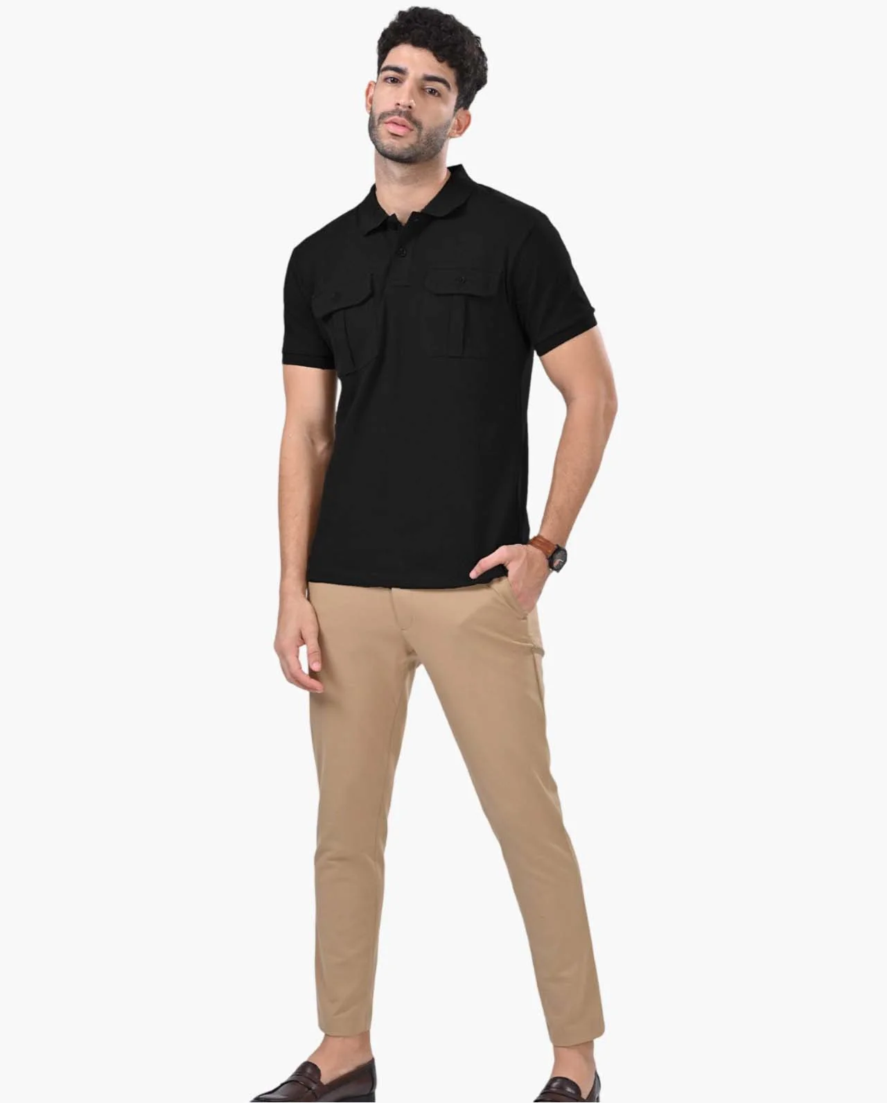Deployed Cargo Black Polo T-Shirt - Image 3