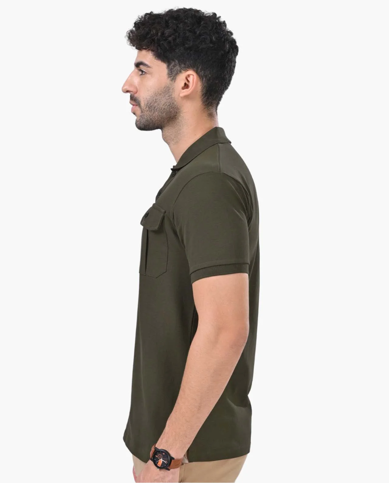 Deployed Cargo Olive Green Polo T-Shirt - Image 5