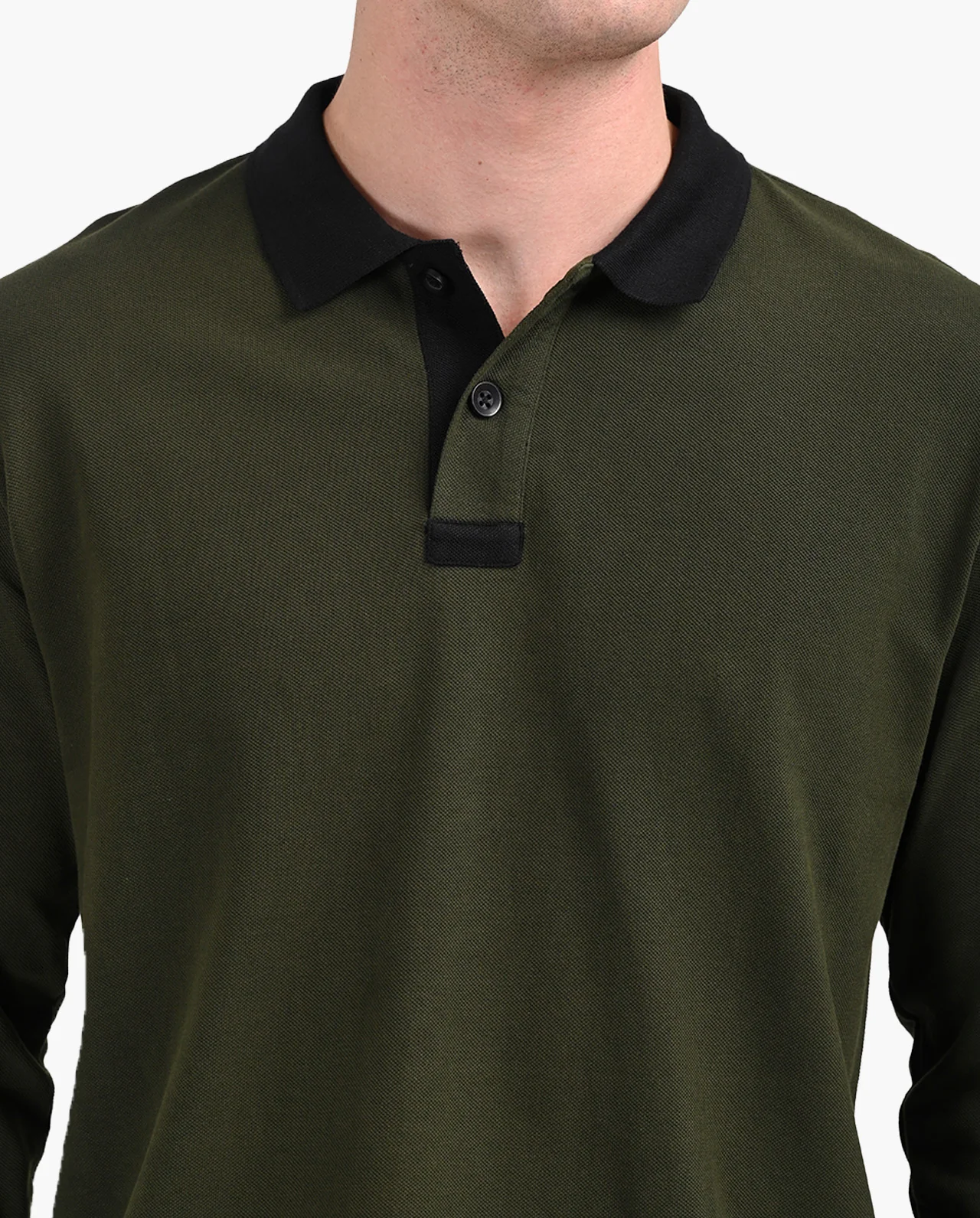 Olive Green Flagship Full Sleeve Polo T-Shirt - Image 4