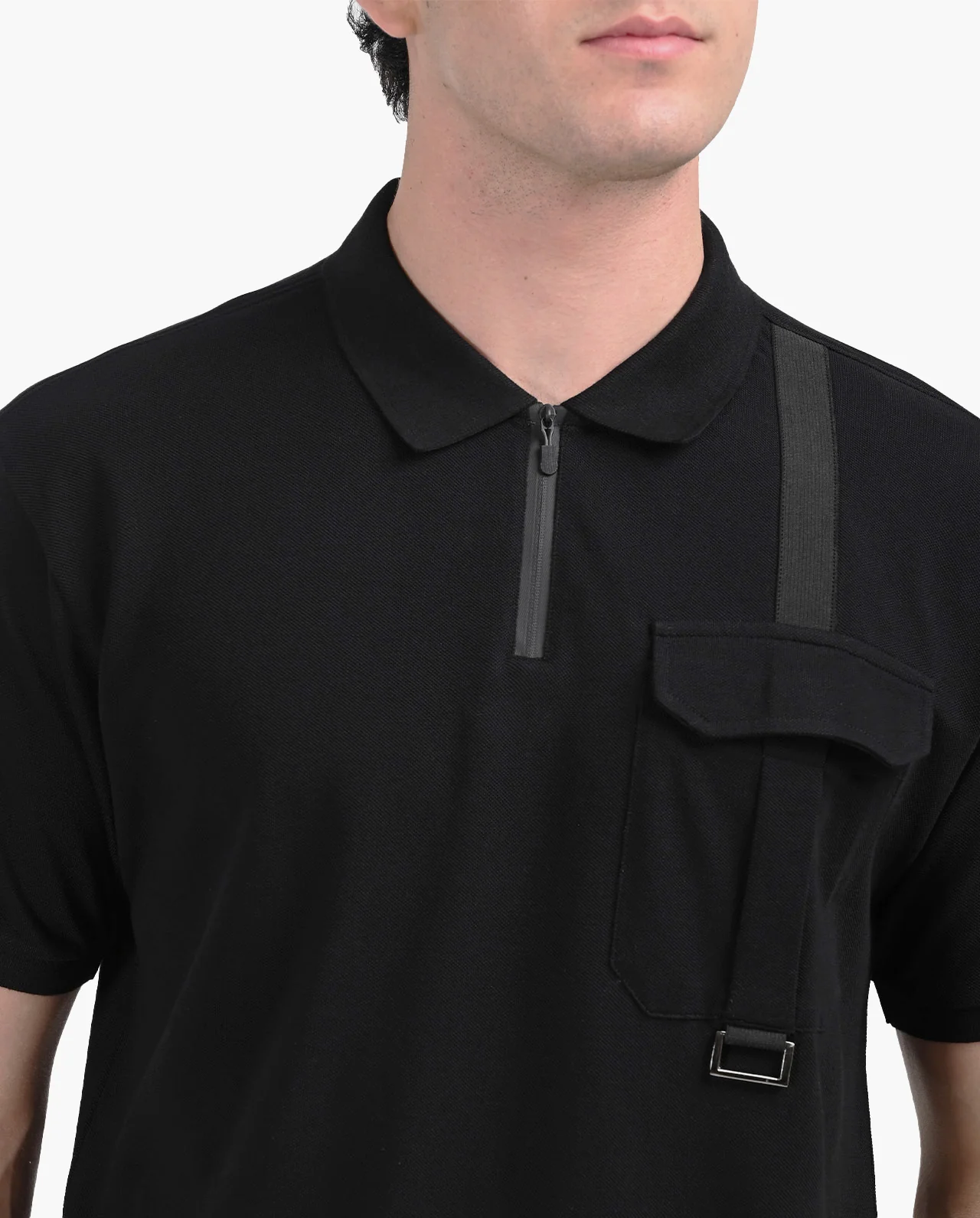 Prime Utility Black Polo T-shirt - Image 4